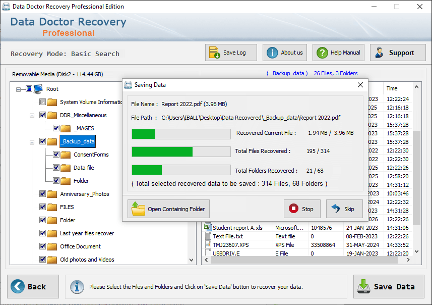 Data files are recovered successfully