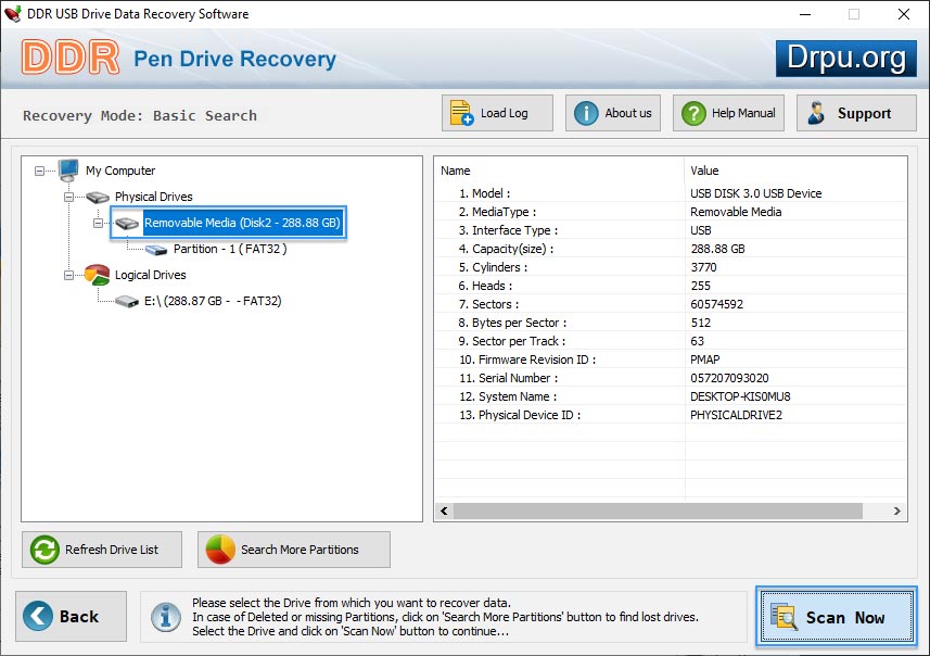 Select your drive